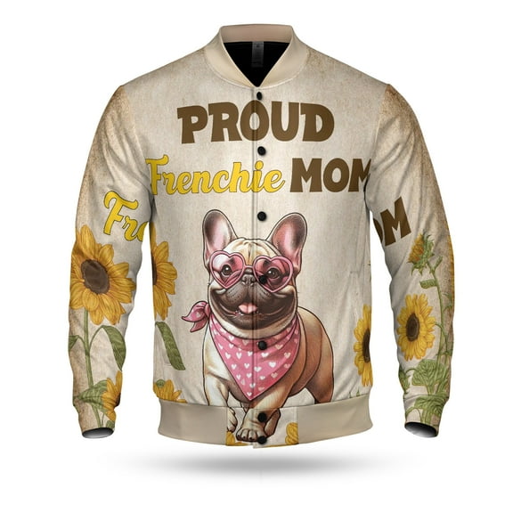 Proud French Bulldog Mom Happy Mother's Day with Love All Over Print 3D Baseball Jacket Dog Lover Gifts Bomber Jacket Softball - 02003