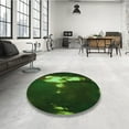 thumbnail image 4 of Ahgly Company Machine Washable Indoor Round Transitional Dark Lime Green Area Rugs, 8' Round, 4 of 7