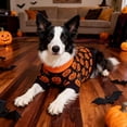 thumbnail image 5 of Halloween Pumpkin Knit Sweater Acrylic Pet Clothes with Leash Hole Stretch Warm Pullover for Small Medium Large Dogs Daily Party Wear, 5 of 5