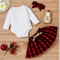 thumbnail image 7 of StylesILove Infant Baby Girls My 1st Christmas Reindeer Long Sleeve Cotton Bodysuit, Plaid Skirt & Headband 3pcs Festive Holiday Outfit (18 Months), 7 of 7