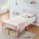 thumbnail image 1 of Rosa tamaño individual-size metal marco de cama con heart-shaped cabecero y footboard 12.2in underbed almacenamiento, 1 of 7