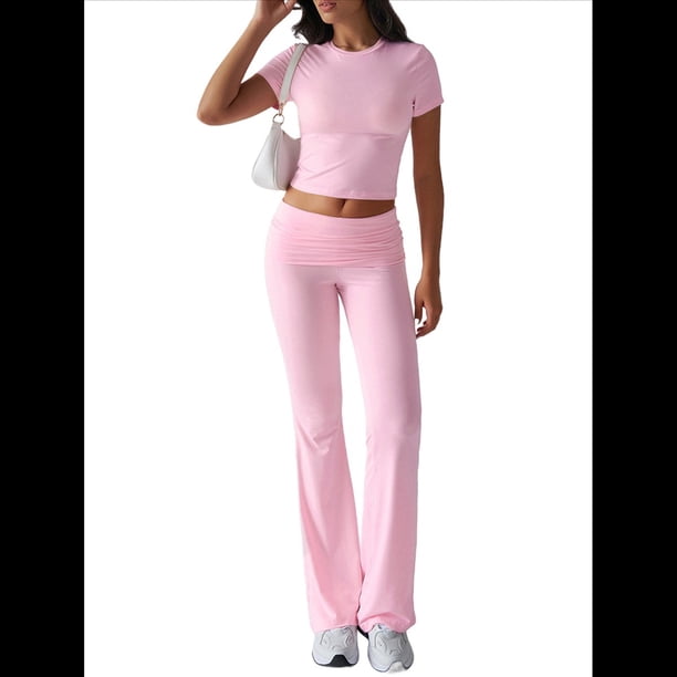 Pantalón de Traje de Corta Ajustado de Color Liso, Rosa, Talla XS