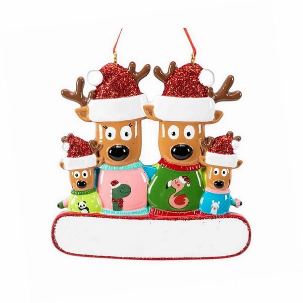 Navidad 2021, Colgante Familiar De Navidad Personalizado, Adornos De Cervatillo De Navidad, Decoración De Árbol De Navidad Para Fiesta Creativa Diy Guardurnaity HA041687-04