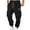 Black, variant on Wancir Men's Heavyweight Cargo Sweatpants Baggy Sweat Pants with Pockets Elastic Waist Drawstring Joggers Trousers