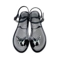 thumbnail image 3 of Clear Pool Sandals, Women's Butterfly Jelly Sandals,Ankle Strap Flat Shoes, Transparent Summer Flats With Rhinestone Butterfly Decoration, Waterproof Beach & Pool Footwear, Black 5.5, 3 of 4