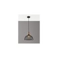 thumbnail image 2 of Industrial Pendant Light - Matte Black Metal Mesh Shade & Wood Accent - 72" Adjustable Cord, 2 of 2