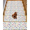 thumbnail image 2 of Rainbow Boho Stair Treads for Wooden Steps Indoor Runner Rug Carpet, Colored Minimalist Geometric Polka Dots 15 Pieces Peel and Stick Staircase Step Treads Covers Washable Throw Door Mats, 30"x8", 2 of 5
