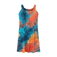 thumbnail image 4 of Mceream Robes d'Été Décontractées Sans Manches à Fleurs pour Femmes, Col Rond, Robe T-Shirt Ample Plissée devant, Robe de Plage Vacances Printemps 2026 Orange G, 4 of 5