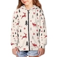 thumbnail image 5 of chaqlin Christmas Tree Zip up Hoodies for Girls Boys Trendy Y2K Hooded Sweatshirt Deer Print Long Sleeve Hoodie Jacket Kids Pullover Top with Pocket, 5 of 7