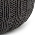 thumbnail image 3 of Simpli Home Shelby Boho Round Hand Knit Pouf in Slate Gray Cotton, 3 of 5