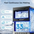 thumbnail image 2 of Joreek Under Counter Ice Machine, 100 lbs/24h Commercial Ice Maker with 33lbs Ice Storage, Stainless Steel Freestanding, Self Cleaning Ice Makers for Home/Restaurant/Bar, 2 of 9