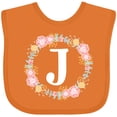 thumbnail image 3 of Inktastic Monogram Letter J Floral Rose Wreath Girls Baby Bib, 3 of 4