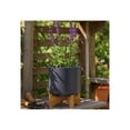 thumbnail image 4 of Ceramic Matte Planters with Wood Stand for Home Decor Accent  Decorative Flower Pots for Tabletop, Entryway, Patio, and Garden - Raised Pots Container for Indoor and Outdoor Plants - 9", Gray & Tan, 4 of 14