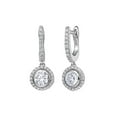 thumbnail image 4 of Lafonn Classic Sterling Silver Platinum Plated Lassire Simulated Diamond Earrings (1.3 CTTW), 4 of 5