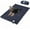 Dark Blue, variant on Portable Waterproof Foldable Outdoor Dog Bed Mat, Machine Washable Padded Pet Travel Blanket for Medium Large Dogs Indoor Camping Car