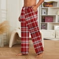 thumbnail image 5 of Trgacdwlo Flannel Pajama Pants Men Plaid Fuzzy Sleepwear Men's Pajama Pants Fleece Elastic Waist Fall Winter Comfy Lounge Pants Men, 5 of 6