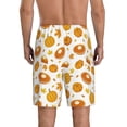 thumbnail image 3 of Kdxio Pumpkin Maple Leaves Print Mens Sleep Shorts Bottoms Soft Comfy Pajama Wear Pants with Drawstring Pockets, 3 of 7