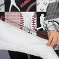 thumbnail image 3 of Oversized Wearable Blanket Hoodie,Baseball Patchwork Pattern Sherpa Blanket Hoodie with Super Pockets,Super Warm Fuzzy Pullover for Women & Men, 3 of 6