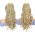 thumbnail image 4 of SEGO Clip in Ponytail Hair Extensions Long Wavy Drawstring Ponytail for Women Natural Black Soft Synthetic Heat Resistant Hairpiece, 4 of 8