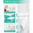 thumbnail image 7 of No Hook Shower Curtains, Anchor Turquoise Long Bathtub Curtains with Snap in Liner, Modern Navy Blue White Striped Nautical Waterproof Washable Fabric Bathroom Shower Curtain Sets, 72" x 84", 7 of 7