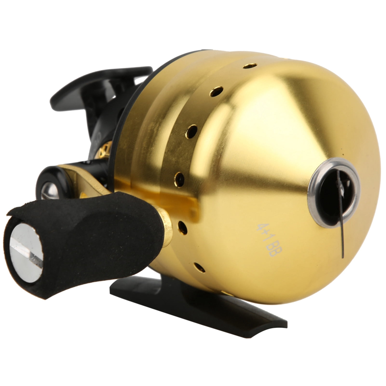 NFTIGB Golden Spincast Reel for Outdoor Bow Fishing, Closed Face Inside Lines Fish Hunting Shooting Accessory (5.12 in / 13.00 cm)