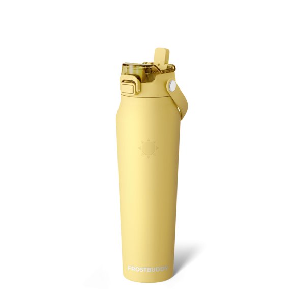 Frost Buddy Botella De Agua Aislada De 32 Oz Con Pajita Y Tapa Para Chupete | Acero Inoxidable A Prueba De Fugas | Frío Las 24 Horas | Portavasos A Prueba De Sudor | Ideal Para Gimnasio, Viajes, Depor