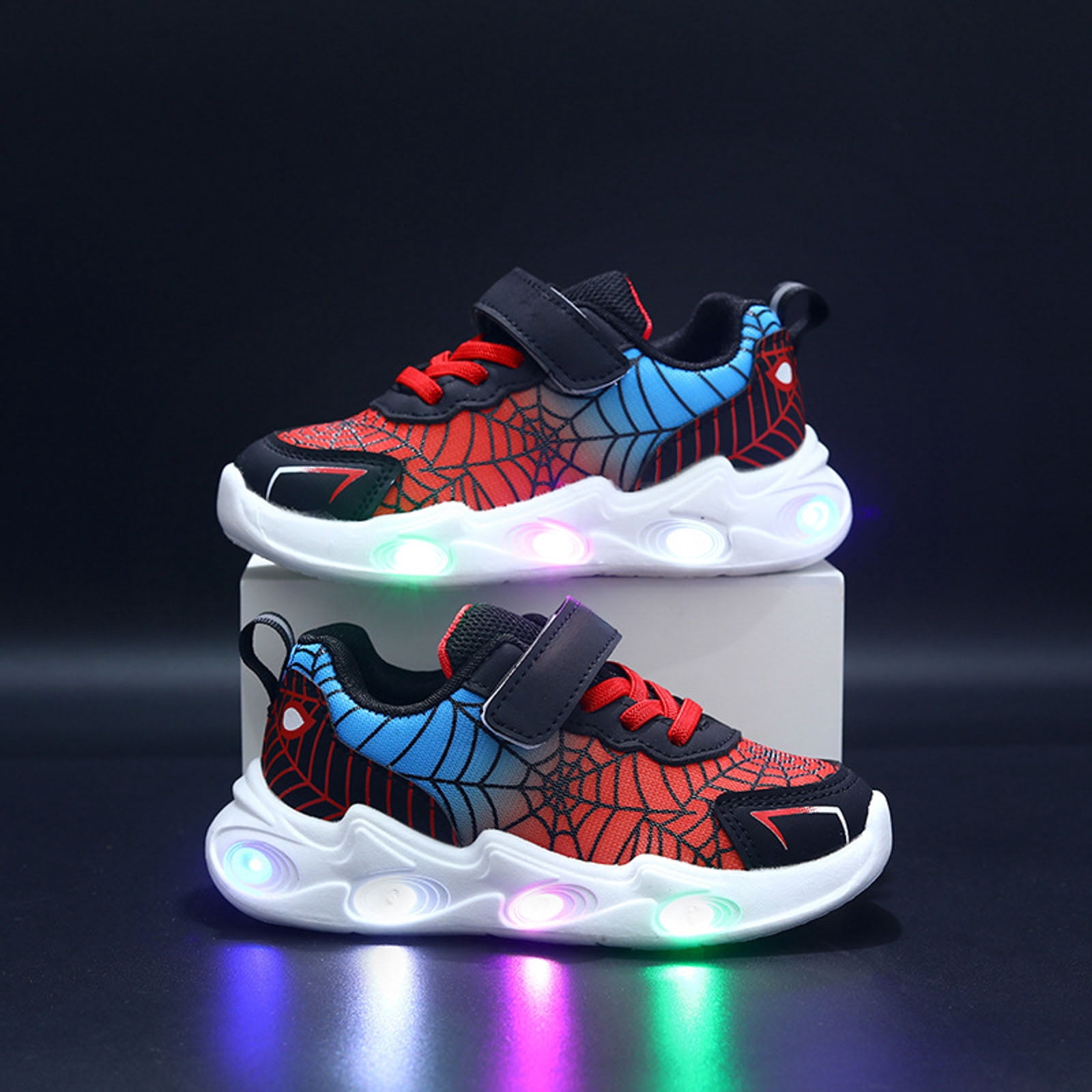 Zofedap Kids Light Up Shoes Toddler Girls Boys Breathable Led Flashing Sneakers Red,Size 12