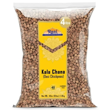 Rani Kala Chana (Desi Chickpeas Chana with skin) 64oz (4lbs) 1.81kg ~ All Natural | Gluten Friendly | NON-GMO | Vegan | Kosher | Indian Origin