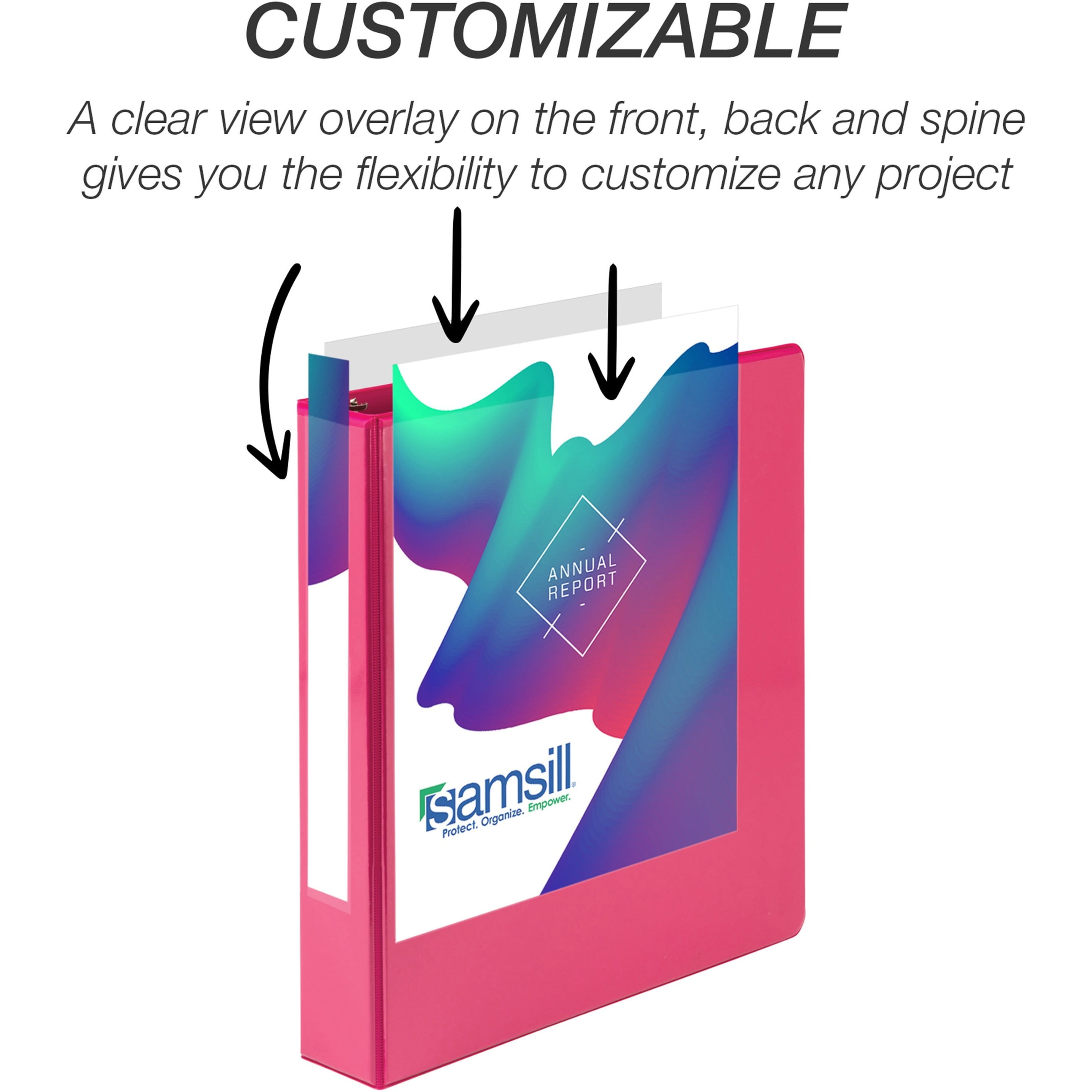 Samsill Durable 1.5 Inch View D-Ring Binder - Fashion Assortment 4 Pack, Assorted, 4 / Pack (Quantity)