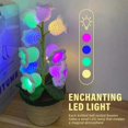 thumbnail image 2 of Handmade Knitted Bell Orchid with LED Lights Potted Plant, 2 of 5