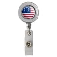 thumbnail image 1 of Betsy Ross 1776 American Flag Retractable Reel Chrome Badge ID Card Holder Clip, 1 of 4
