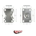 thumbnail image 2 of 4 Inch SS Thermoplastic Rubber Wheel Top Plate Caster Set with 2 Brake 2 Rigid, 2 of 2