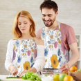 thumbnail image 3 of Pioneer Flower Floral Print Pattern Apron-Garden Aprons for Women with Pockets-Cotton Linen Waterproof Kitchen Cooking Gardening Aprons Adjustable for Kitchen,Cooking,BBQ and Salon 33x27 Inch, 3 of 7