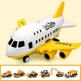 thumbnail image 3 of Airplane Passenger Airplane Carrier Children's Air Cargo Toy with 6 Vehicles for Yellow_6 Construction Vehicles, 3 of 6