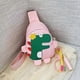 thumbnail image 2 of Cute Little Dinosaur Chest Backpack Portable Cartoon Shoulder Bag for Kids with Adjustable Strap Pink, 2 of 3