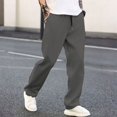 thumbnail image 2 of WTOBBY Men's Casual Elastic Waistband Drawstring Breathable Solid Color Pants for Everyday Wear, Comfortable Lightweight Trousers with Adjustable Fit and Modern Stretch Fabric ,Dark Gray L, 2 of 5