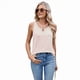 thumbnail image 4 of Chaleco Holgado de Corta con Cuello Redondo y Color Liso para Mujer, y Verano, Color Albaricoque M, 4 of 10