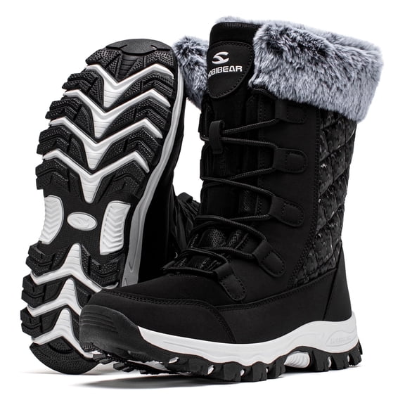 HOBIBEAR Women's Snow Boot Anti-Slip Waterproof & Lace Up Winter Boots for Women