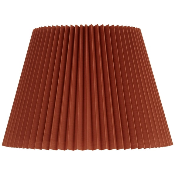 Springcrest 9" Top x 14 1/2" Bottom x 10" High x 10" Slant Lamp Shade Replacement Rust Brown Wide Pleated Spider Harp Finial