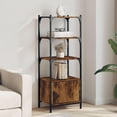 thumbnail image 2 of Librería VidaXL de roble ahumado de 3 niveles con puerta y patas ajustables, 2 of 9