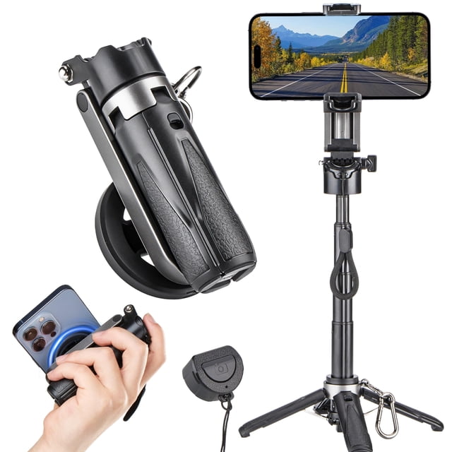 Soporte para trípode Selfie Stick MQOUNY para iPhone con mando a distancia