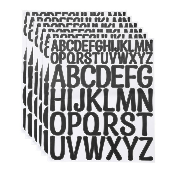 312 Pieces Vinyl Letter Stickers, 6 Sheets 2 Inch Black Artistic Font Self-Adhesive Cute Alphabet Stickers