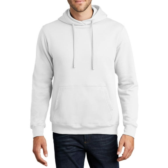 Just Blanks Fan Favorite Fleece Pullover Hooded Sweatshirt , White, 4XL