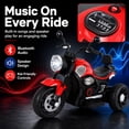 thumbnail image 6 of FUPOJH 12V 3 Wheel Kids Electric Motorcycle, Ride On Car with Bluetooth Music,AUX,USB,Red, 6 of 10