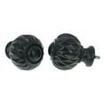 thumbnail image 2 of MERIVILLE 1-Inch Diameter Single Curtain Rod, Castani Finial, Adjustable 48-84 Inch, Black, 2 of 2