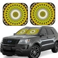 thumbnail image 2 of Uemuo Yellow Mandala Printed 2 PCS Car Windshield Sun Shade, Auto Sun Heat and UV Rays Blocker, Foldable Automotive Front Window Sunshade Protector, 2 of 7