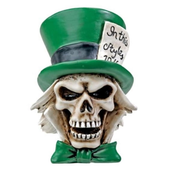 THE HATTER Skull Figurine, Mad Hatter Day 10/6, 3" Tall, Resin, Superb Detail!