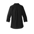 thumbnail image 4 of Port Authority Ladies 3/4-Sleeve Carefree Poplin Shirt Lw102 Deep Black XL, 4 of 4