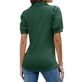 thumbnail image 5 of STARNC Women Lapel Collar Button Puff Short Sleeve Top, 5 of 5