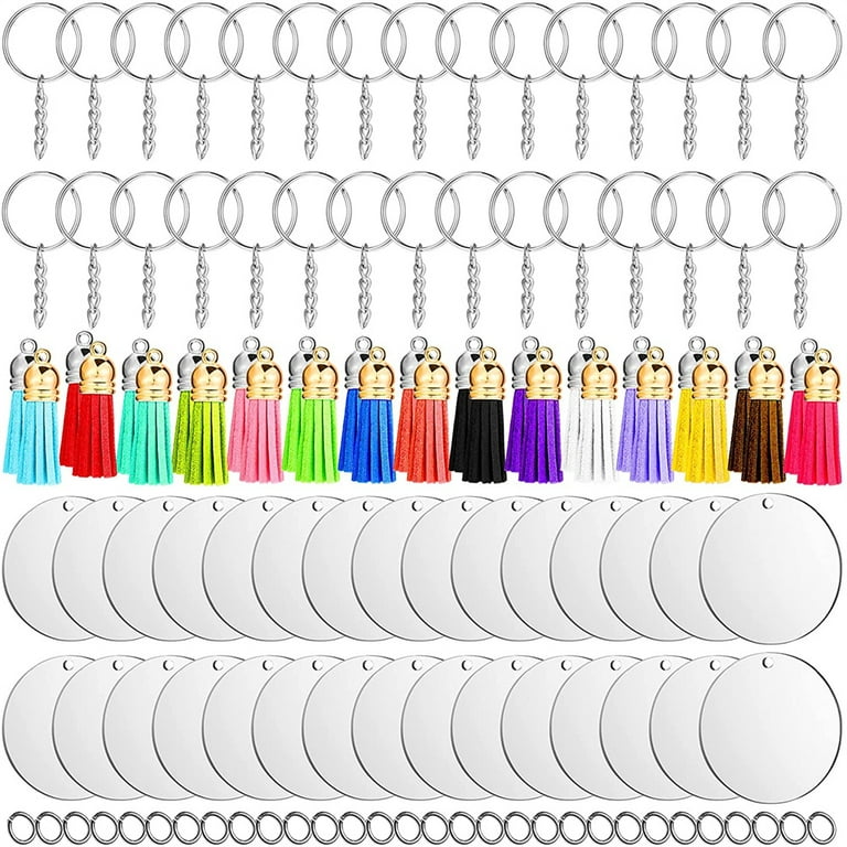 120pcs Clear Acrylic Keychains For Vinyl Kit Including Round